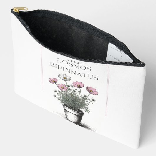 Minimal Rustic Cosmos Schets: Elegant bloemenontwe Etui (Open)