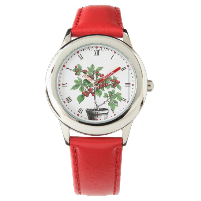 Minimal Rustic Hawthorn Sketch van Callis C Arts Horloge (Voorkant)