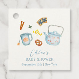 Minimal Rustic Par-Tea Cookie Baby shower Bedankjes Labels