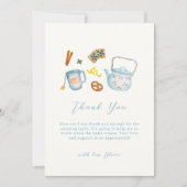 Minimal Rustic Par-Tea Cookie Baby shower Bedankkaart (Voorkant)