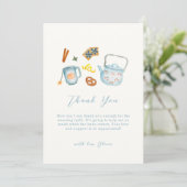 Minimal Rustic Par-Tea Cookie Baby shower Bedankkaart (Staand voorkant)