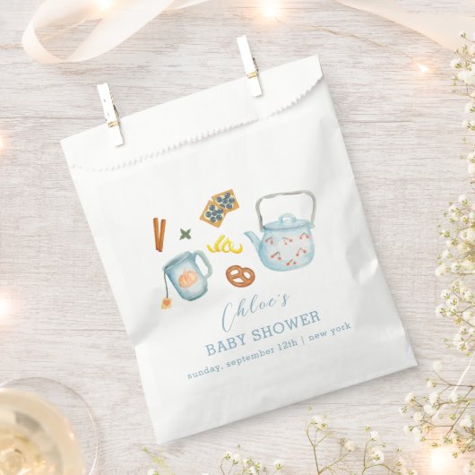 Minimal Rustic Par-Tea Cookie Baby shower Bedankzakje (Geknipt)