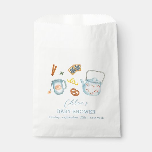 Minimal Rustic Par-Tea Cookie Baby shower Bedankzakje (Voorkant)