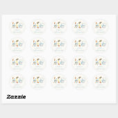 Minimal Rustic Par-Tea Cookie Baby shower Ronde Sticker (Vel)