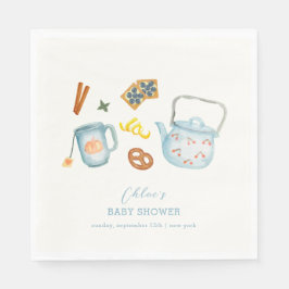 Minimal Rustic Par-Tea Cookie Baby shower Servet