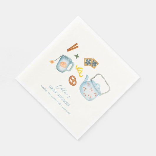 Minimal Rustic Par-Tea Cookie Baby shower Servet (Hoek)
