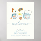 Minimal Rustic Par-Tea Cookie Baby shower Welkom Poster (Voorkant)