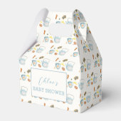 Minimal Rustic Par-Tea Cookie Pattern Baby shower Bedankdoosjes (Achterkant)