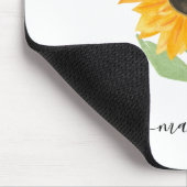 Minimal Rustic Sunflower Personalized Name Script Muismat (Hoek)
