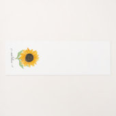 Minimal Rustic Sunflower Personalized Name Script Yogamat (Achterkant (horizontaal))