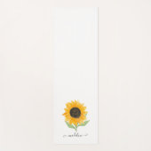 Minimal Rustic Sunflower Personalized Name Script Yogamat (Voorkant)