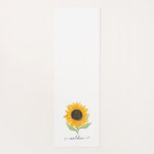 Minimal Rustic Sunflower Personalized Name Script Yogamat (Achterkant)