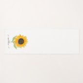 Minimal Rustic Sunflower Personalized Name Script Yogamat (Voorkant (horizontaal))