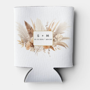 Minimal Rustiek Elegant Boho Floral bruiloft Vinta Blikjeskoeler