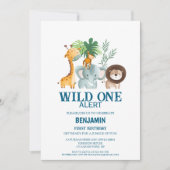 Minimal Safari Wild One Birthday  Kaart (Voorkant)