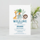 Minimal Safari Wild One Birthday Kaart (Staand voorkant)