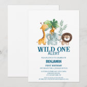 Minimal Safari Wild One Birthday Kaart (Voorkant / Achterkant)