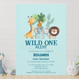 Minimal Safari Wild One Birthday  Kaart