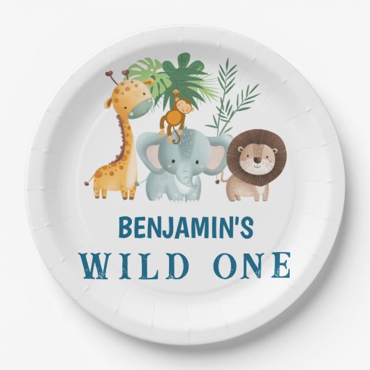 Minimal Safari Wild One birthday party  Papieren Bordje (Voorkant)