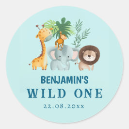 Minimal Safari Wild One  Ronde Sticker