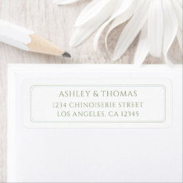 Minimal Sage Blue Return Address Etiket