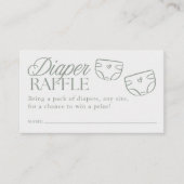 Minimal Sage Green Baby Shower Diaper Raffle Informatiekaartje (Voorkant)