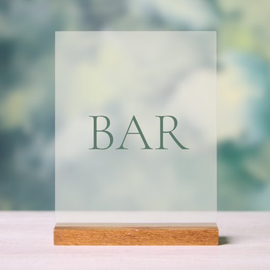 Minimal Sage Green Bar Acryl Bord (Neutraal)