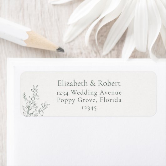 Minimal Sage Green Botanical Address Label (Insitu)