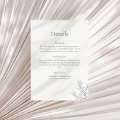 Minimal Sage Green Botanical Details Card Kaart
