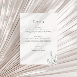 Minimal Sage Green Botanical Details Card Kaart