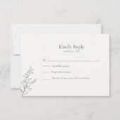 Minimal Sage Green Botanical RSVP Card (Voorkant)