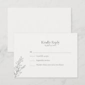 Minimal Sage Green Botanical RSVP Card Kaartje (Voorkant / Achterkant)