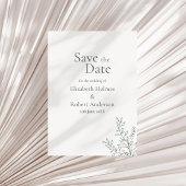 Minimal Sage Green Botanical Save the Date Kaart