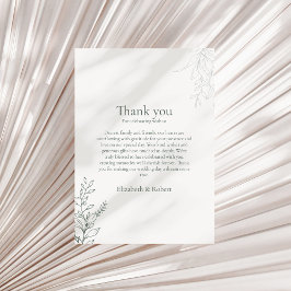 Minimal Sage Green Botanical Thank You Card Bedankkaart