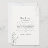 Minimal Sage Green Botanical Thank You Card Bedankkaart (Voorkant)