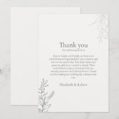 Minimal Sage Green Botanical Thank You Card Bedankkaart (Voorkant / Achterkant)