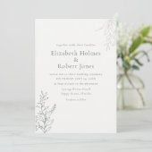Minimal Sage Green Botanical Wedding Kaart (Staand voorkant)