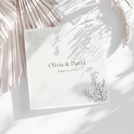 Minimal Sage Green Botanical Wedding Napkin Servet