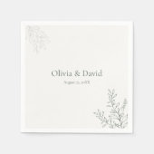 Minimal Sage Green Botanical Wedding Napkin Servet (Voorkant)