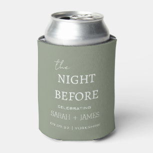 Minimal Sage Green de nacht voor het huwelijksfees Blikjeskoeler