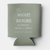 Minimal Sage Green de nacht voor het huwelijksfees Blikjeskoeler (Voorkant)