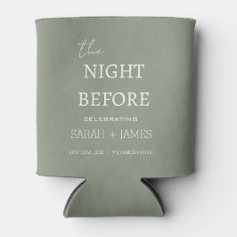 Minimal Sage Green de nacht voor het huwelijksfees Blikjeskoeler