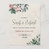 Minimal Sage Green Dusty Roos Waterverf bruiloft Briefkaart (Voorkant)