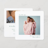 minimal sage green Insta Film Photo Wedding  Save The Date (Voorkant / Achterkant)
