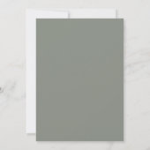 Minimal Sage Green Modern Simple Wedding Kaart (Achterkant)