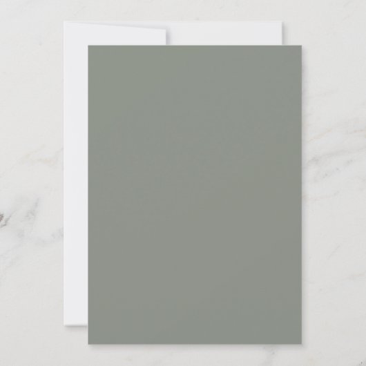 Minimal Sage Green Modern Simple Wedding Kaart (Achterkant)