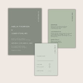 Minimal Sage Green Modern Simple Wedding Kaart