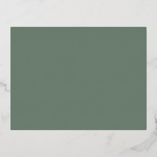 Minimal Sage Green Modern Wedding Folie RSVP-kaart Folie Uitnodiging Briefkaart (Achterkant)