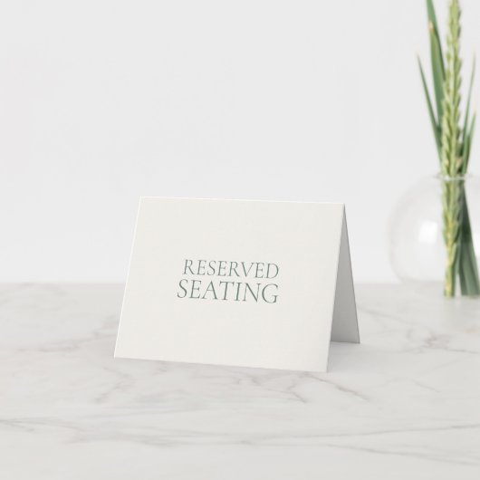 Minimal Sage Green Reserved Seating Place Card (Achterkant)