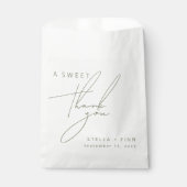 Minimal Sage Green Sweet Dank u bruiloft Bedankzakje (Voorkant)